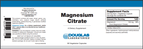 Magnesium Citrate (90 caps) - Douglas Labs - Image 2