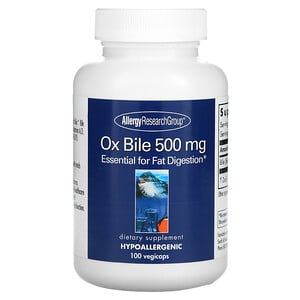 Ox Bile, 500mg, 100 Capsules - Nutricology / Allergy Research Group