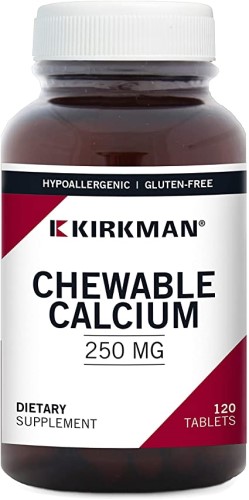Calcium, 250 mg with Vitamin D3, 120 Chewable Tablets, Kirkman Labs