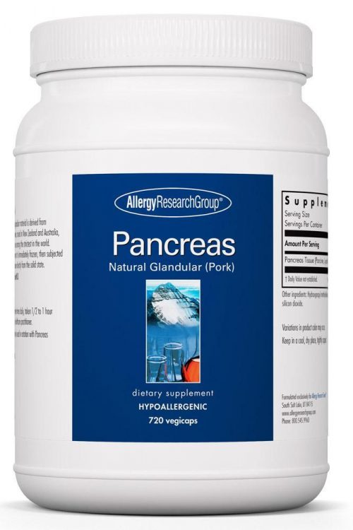 Pancreas, Natural Glandular Pork - 720 caps - Nutricology / Allergy Research Group - Image 2
