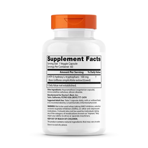 5-HTP, 100 mg, 60 Capsules, Doctor's Best - Image 2