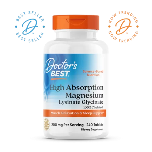 High Absorption Magnesium 100% Chelated with Albion Minerals 100mg, 240 Tablets - Doctor's Best