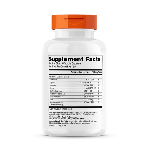 Proteolytic Enzymes, 90 Delayed Release Capsules - Doctor's Best - Image 2