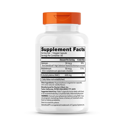 NAC Detox Regulators, 60 Capsules - Doctor's Best - Image 2