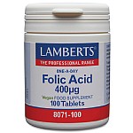 Folic Acid 400 µg, 100 Tabs - Lamberts
