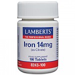 Iron 14mg (as Citrate), 100 tabs - Lamberts Iron 14mg (as Citrate), 100 tabs - Lamberts