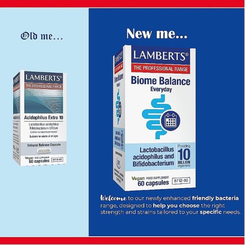 Biome Balance Everyday (formerly Acidophilus Extra 10) - 60 Capsules - Lamberts