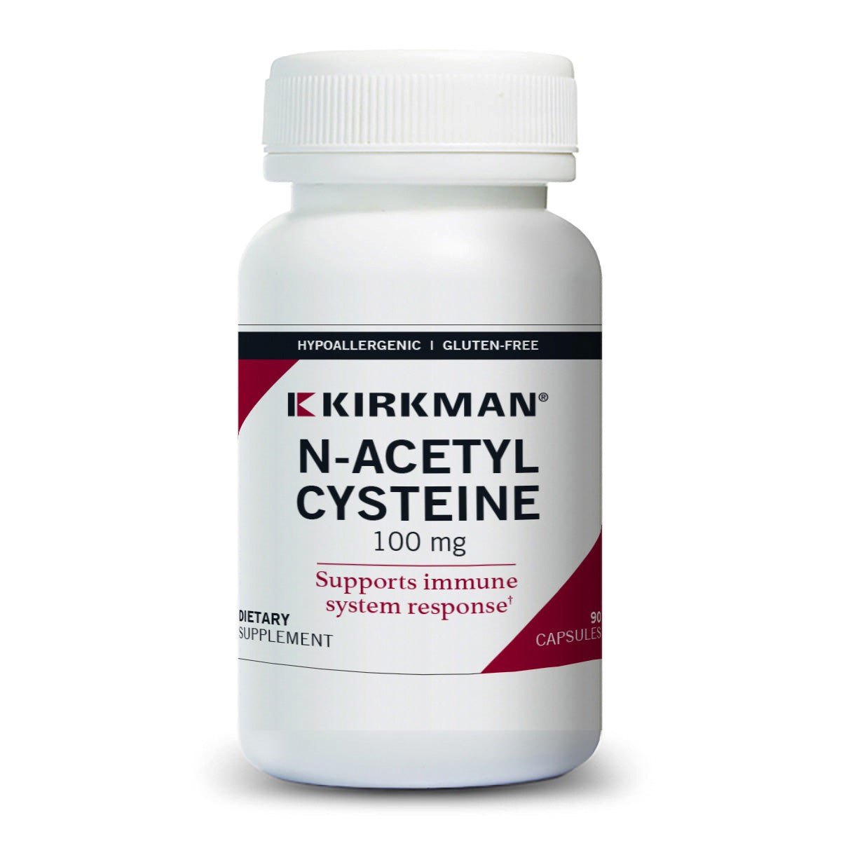 N-Acetyl Cysteine 100mg (Hypoallergenic), 90 Capsules - Kirkman Laboratories