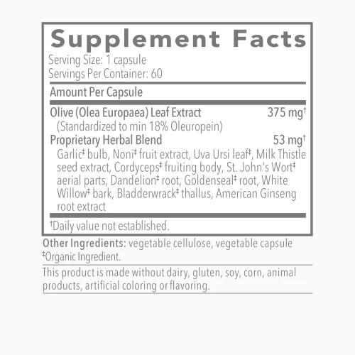 Olivirex - Olive Leaf Formula - 60 capsules - Biocidin Botanicals