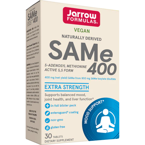 SAM-e (S-Adenosyl-L-Methionine) 400mg, 30 Enteric-Coated Tablets - Jarrow Formulas