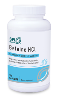 Betaine HCL, 100 capsules - Klaire Labs