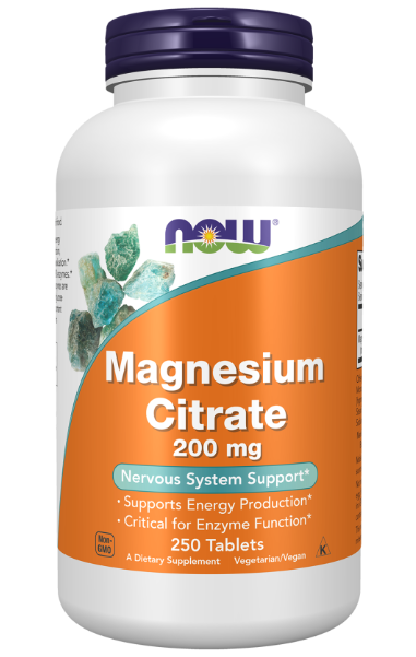 Magnesium Citrate, 200mg, 250 Tablets - Now Foods