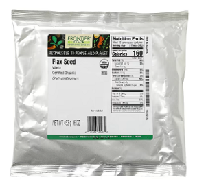 Organic Whole Flax Seed (Linseed), 16 oz (453 g) - Frontier Co-Op