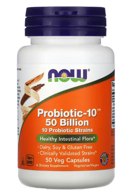 Probiotic-10, 50 Billion, 50 Veg Caps - Now Foods