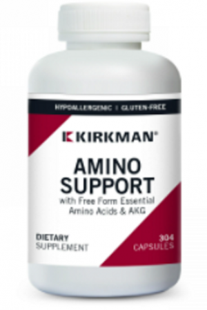 Amino Support with Free Form Essential Amino Acids & AKG, 304 Capsules - Kirkman Labs