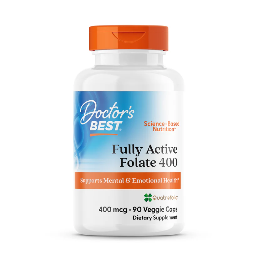 Fully Active Folate 400 with Quatrefolic 400mcg, 90 Capsules - Doctor's Best