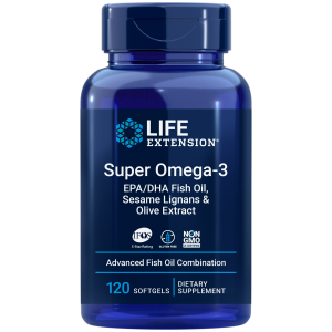 Super Omega-3, EPA/DHA with Sesame Lignans & Olive Fruit Extract - 120 Softgels - Life Extension