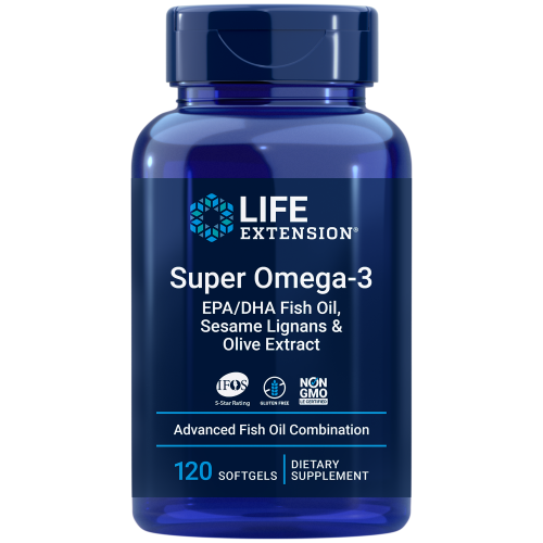 Super Omega-3, EPA/DHA with Sesame Lignans & Olive Fruit Extract - 120 Softgels - Life Extension