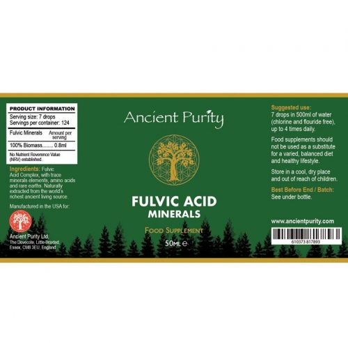 Fulvic Acid Minerals, 50 ml Ancient Purity