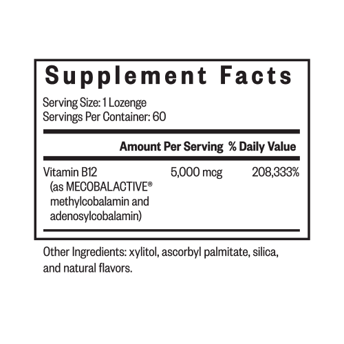 Methyl B12 5000 (60 lozenges) - Seeking Health - Image 2