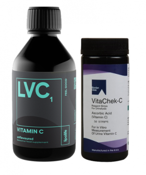 LVC1 Liposomal Vitamin C and 50 Vitamin C Test Strips - Saver Pack