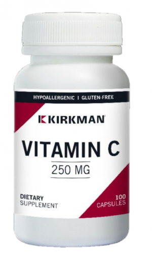 Vitamin C 250mg, Hypoallergenic, 100 Capsules - Kirkman Laboratories