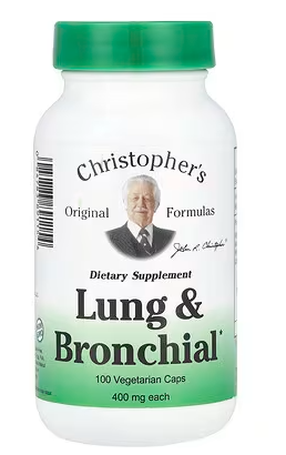 Lung and Bronchial, 400mg (100 Vegetarian Caps) - Christopher's Original Formulas