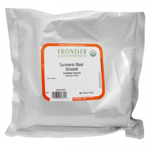 Certified Organic Ground Turmeric Root, 16 oz (453 g), Frontier Natural ...