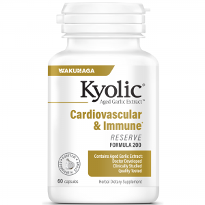 Kyolic Cardiovascular & Immune Reserve (Aged Garlic Extract) 1200 mg, 60 Capsules - Wakunaga