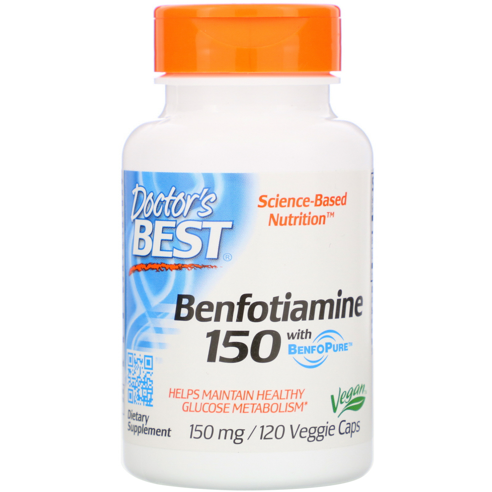 Benfotiamine with BenfoPure 150mg, 120 Capsules - Doctor's Best .