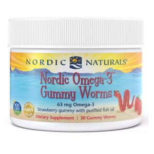 Nordic Omega-3 (Strawberry) 30 Gummy Worms - Nordic Naturals
