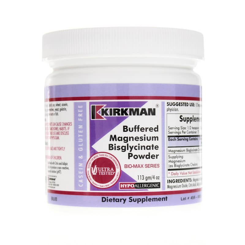 Buffered Magnesium BisGlycinate (BioMax Series), 4oz Kirkman Labs
