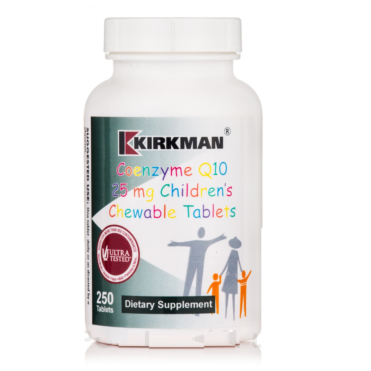 Children's Coenzyme Q10 25 mg, 250 Chewable Tablets Kirkman Labs