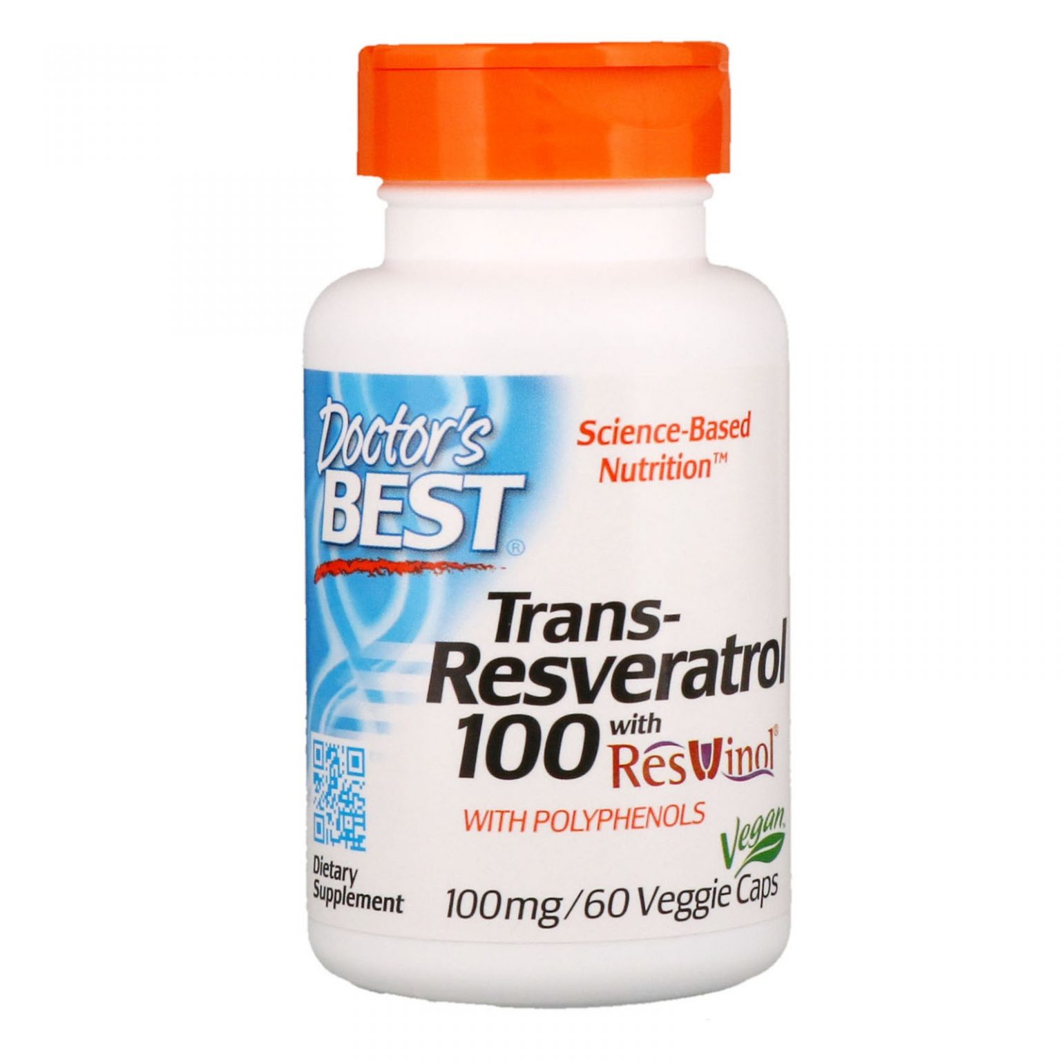 TransResveratrol with Resvinol, 100mg, 60 Capsules Doctor's Best