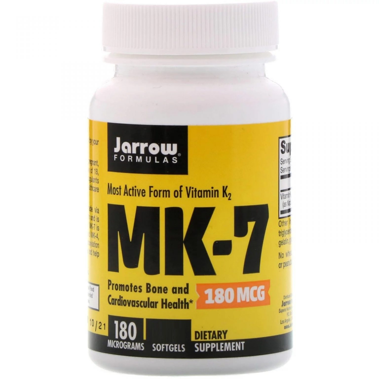 MK7 (Vitamin K2) 180mcg 30 Softgels Jarrow Formulas YourHealthBasket