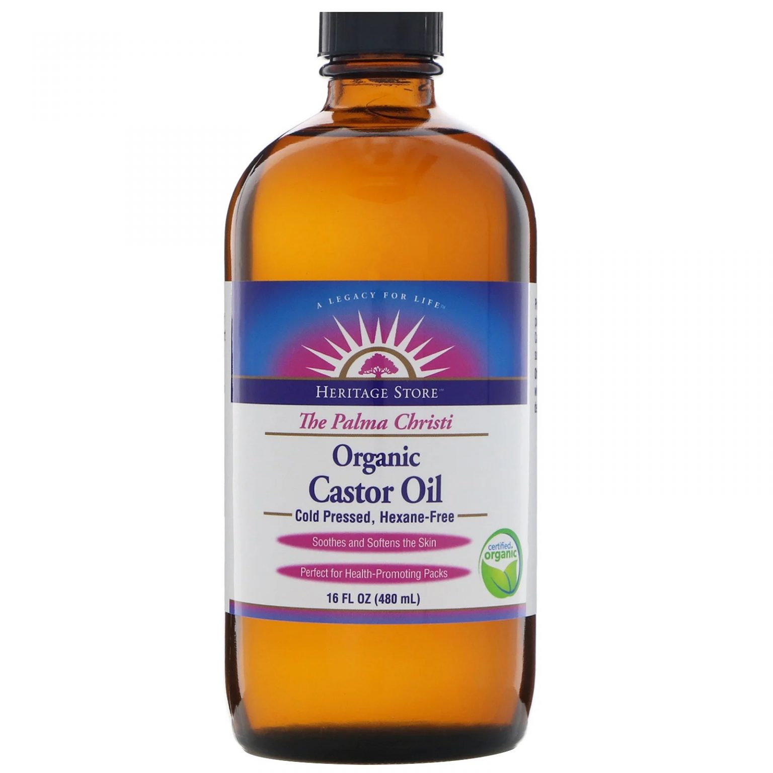 Organic Castor Oil, 480ml Heritage Products YourHealthBasket