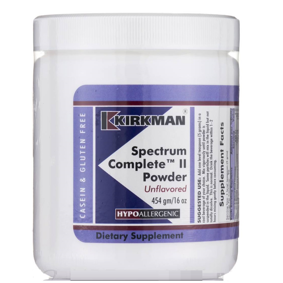 Spectrum Complete™ II Powder Hypoallergenic (Unflavoured), 454g