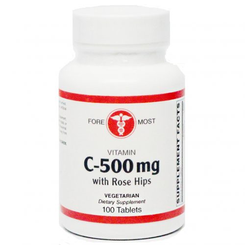 Vitamin C-500 with Rose Hips 100 Tablets - Holistic Health