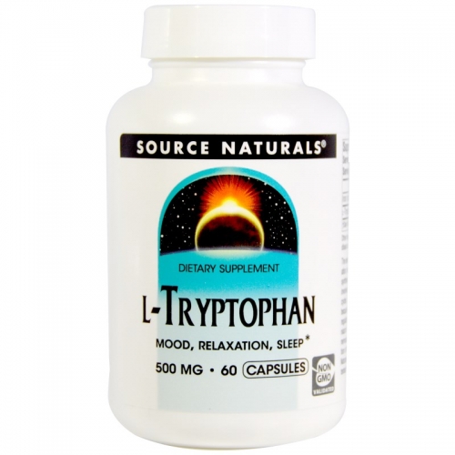 L-Tryptophan - 500 mg - 60 Caps - Source Naturals