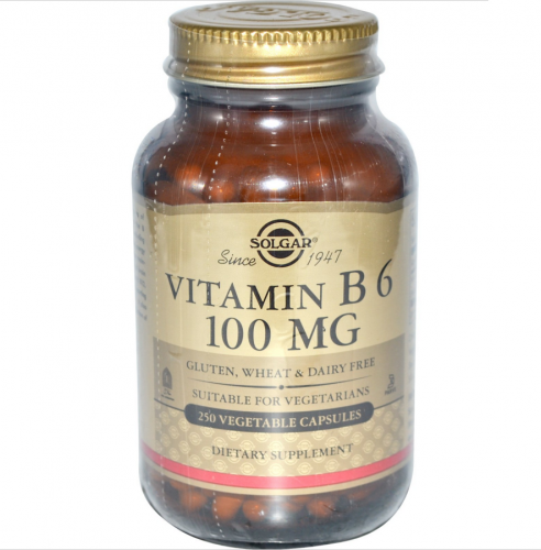 Vitamin B6- 100 mg- 250 Veggie Caps - Solgar
