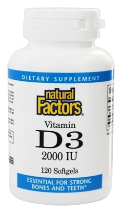 Vitamin D3, 2,000 IU- 120 Softgels - Natural Factors