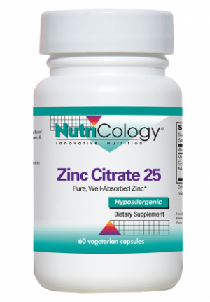 Zinc Citrate 25 - 60 Veg Capsules - Nutricology