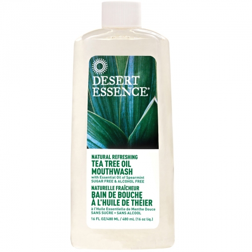 Natural Refreshing Tea Tree Oil Mouthwash, Alcohol Free, 16 fl oz (480 ml) - Desert Essence