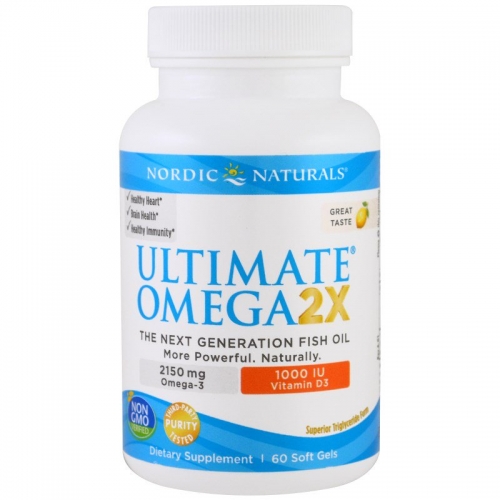 Ultimate Omega 2X D3 (Lemon) 60 soft gels - Nordic Naturals
