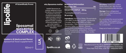 LLN1 Liposomal Nucleotide Complex 150ml (Blueberry & Blackcurrant flavour) – lipolife DOUBLE PACK - Image 2