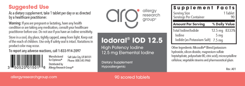 Iodoral IOD 12.5mg (90 tablets) - Optimox/Allergy Research Group