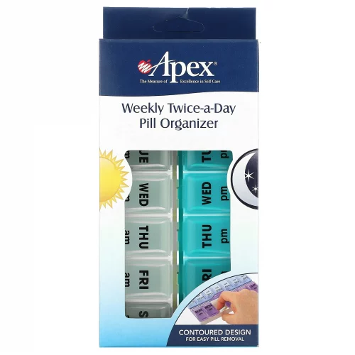 Weekly Twice-A-Day AM PM Pill Organiser (1 Pill Organiser) - Apex