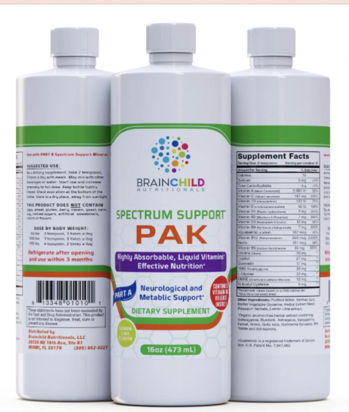 Spectrum Support II (PAK) Lemon/Lime Vitamins, 947 ml - BrainChild