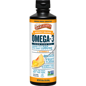 Omega-3 from Fish Oil, Mango Peach Smoothie, 1,080 mg, 16 oz (454 g)