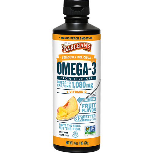 Omega-3 from Fish Oil, Mango Peach Smoothie, 1,080 mg, 16 oz (454 g)